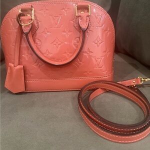 Louis Vuitton Pink Vernis Alma Satchel with Detachable Strap